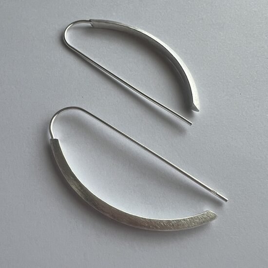 Frosted Silver Earrings Aguja Frosted